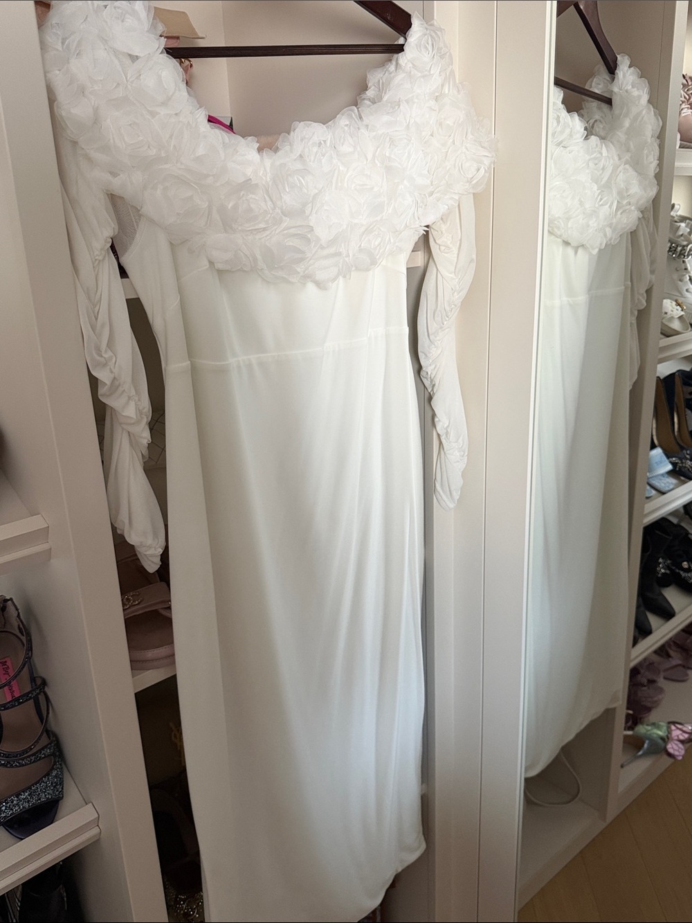 Club L London women’s ' White Floral Off-Shoulder Formal Dress